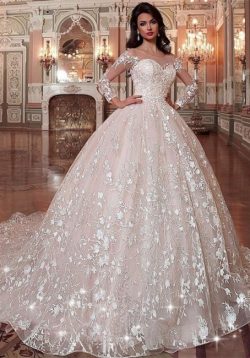 Brautkleid Vintage Lange Ärmel | Hochzeitskleid Tüll Prinzessin