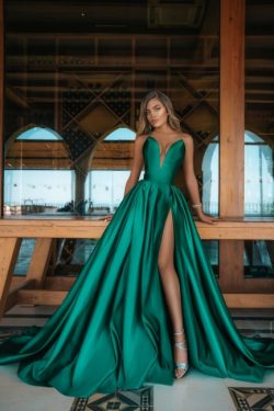 Elegante Abendkleid Grün | Abendkleider Lang Günstig Online