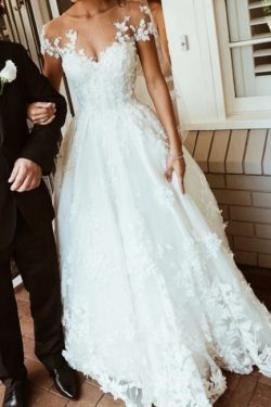 Brautkleider mit Spitze | Hochzeitskleider A Linie Mit Ärmel