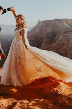 Elegante Brautkleider A Linie Spitze | Hochzeitskleider Günstig