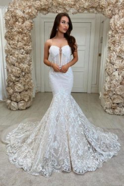 Schöne Hochzeitskleider Meerjungfrau | Brautkleider Spitze