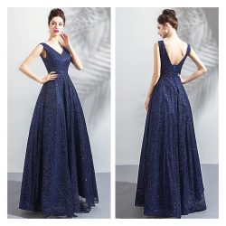 Nave Blue Evening Gowns,Blue Formal Dresses Elegant Women Clothing