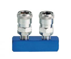 2PCS Manifold With Japan Type Quick Coupler SJV-3