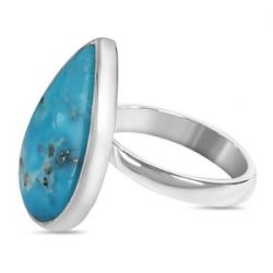 Natural Genuine Silver Turquoise Ring by Rananjay Exports