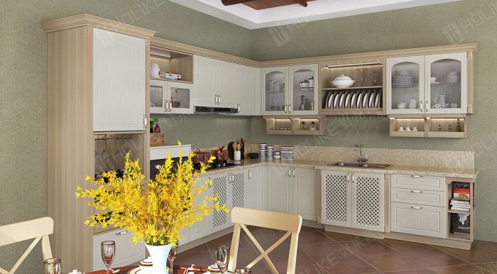 BEIGE PAINTED KITCHEN CABINET