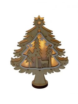 Wooden Christmas Tree Lights