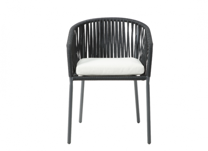 Outdoor Modern Iron Dining Chair with Rope