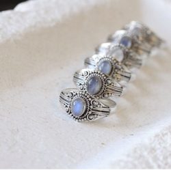 Buy Real Latest Design Sterling Silver Moonstone Ring
