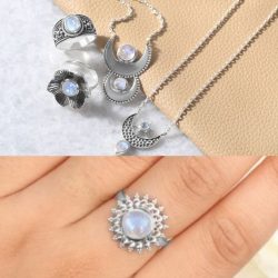 Sterling Silver Handmade Natural Moonstone Jewelry