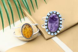 Buy Latest sterling silver Charoite ring from Rananjay Exports