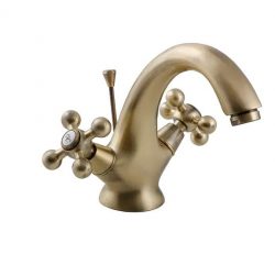 1108AB-30 brass faucet double handles hot/cold water deck-mounted basin mixer