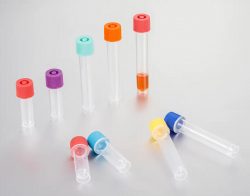 Medical disposable plastic sample collection container tube