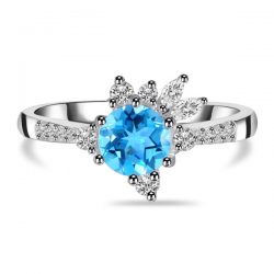 Charming swiss blue topaz Ring at affordable price – Sagacia Jewelry