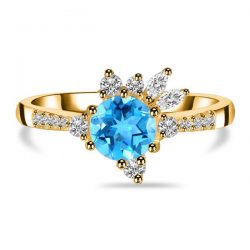 Gorgeous Handmade Swiss Blue Topaz Ring at Sagacia Jewelry