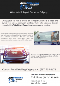 Best Windshield Repair In Calgary Quality Work Affordable Price!!