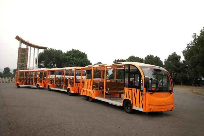 Electric I-type open model with trailer section sightseeing car