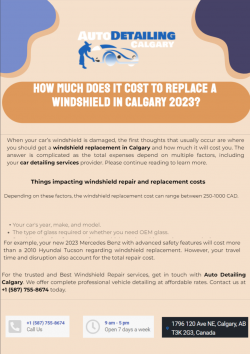 How much does it Cost to Replace a Windshield in Calgary 2023?