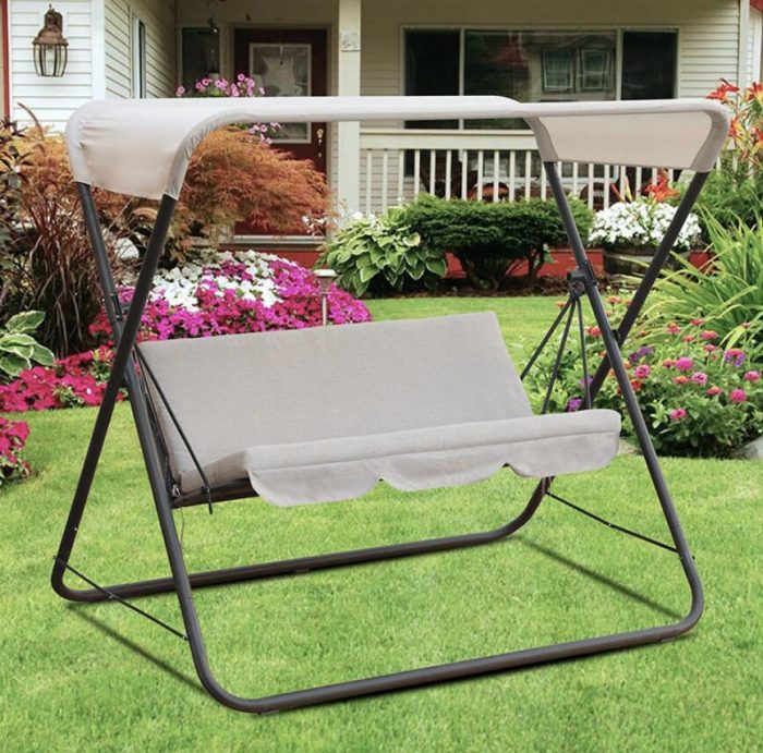 2 Seat Outdoor Hanging Garden Swing With Cushion