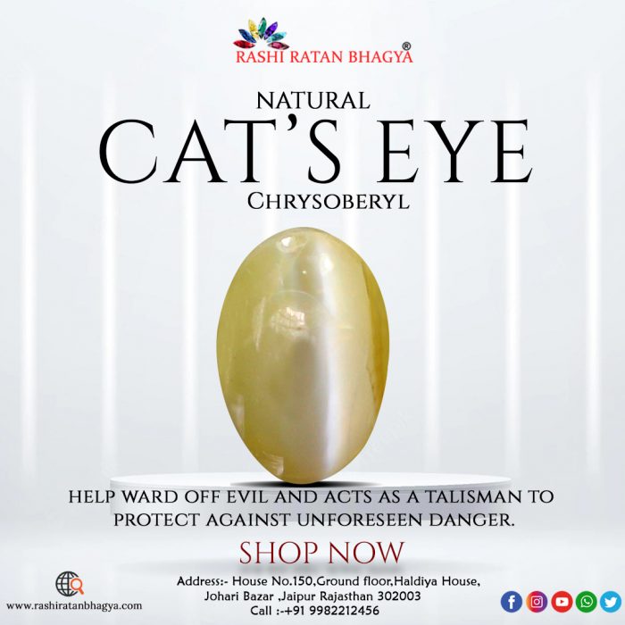 Buy Natural Chrysoberyl Gemstone Rashi Ratan Bhagya stone online at best price