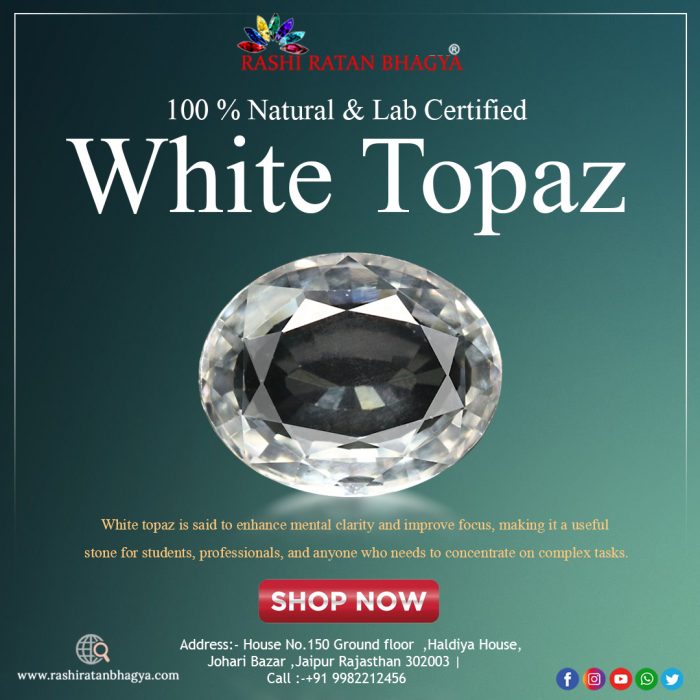 Shop White Topaz Stone online from RashiRatanBhagya