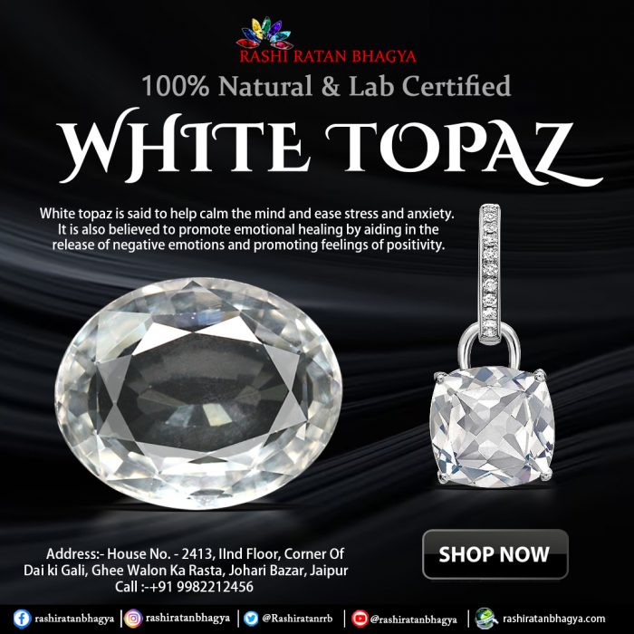 Buy Per Carat of White Topaz Stone online at Wholesale Price