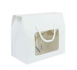 cookie box with clear window and carrying handle