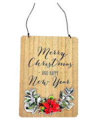 Wooden Plate Board Christmas Sign Hanging with Printing
