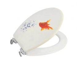Full-color Printing Slow Close Toilet Seat Lid With Hinge Silent Goldfish Design