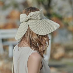 Straw knitted hat without top