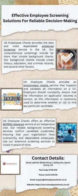 Secure Your Workforce With Effective Employee Screening Solutions