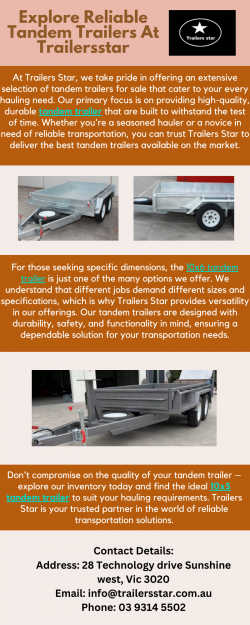 Explore Reliable Tandem Trailers At Trailersstar