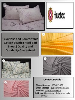 Luxurious and Comfortable Cotton Elastic Fitted Bed Sheet | Quality and Durability Guaranteed