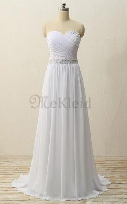 Beach Stil Reißverschluss Normale Taille Bodenlanges Legeres Brautkleid – MeKleid.de