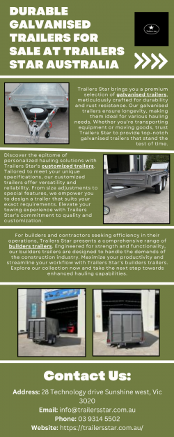 Durable Galvanised Trailers For Sale At Trailers Star Australia
