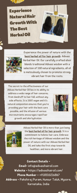 Experience Natural Hair Growth With The Best Herbal Oil