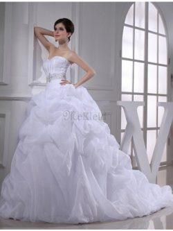 Herz-Ausschnitt Duchesse-Linie Organza Empire Taille Anständiges Brautkleid – MeKleid.de