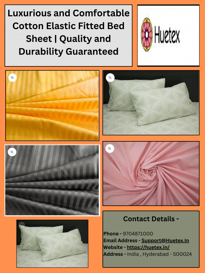 Luxurious and Comfortable Cotton Elastic Fitted Bed Sheet | Quality and Durability Guaranteed