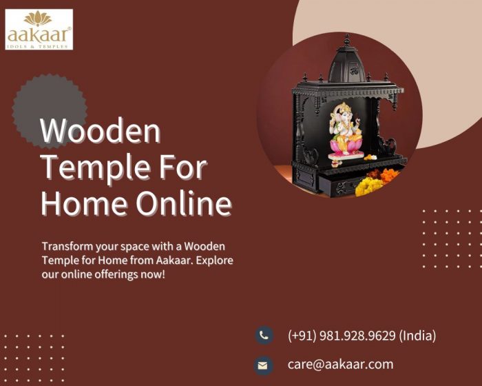 Order Small Wooden Temple For Home Online and it will fit in your shelf