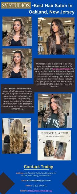 SY Studios – Best Hair Salon in Oakland, New Jersey