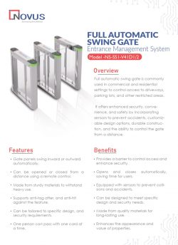 FULLY AUTOMATIC SWING GATE Entrance Management System