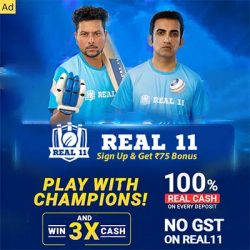 Real11 Refer Code 2023: PLAY100 | Get Rs.75 on Real11 Fantasy Sports App