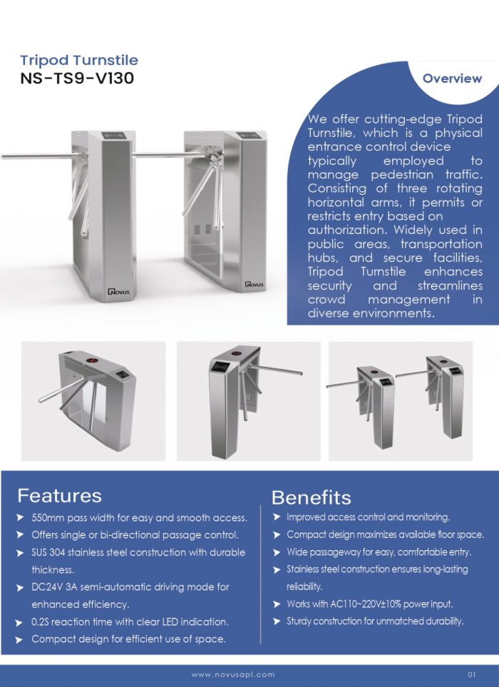 TRIPOD TURNSTILE Entrance Management System