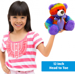 Rainbow Bear Toys Plush Stuffed Animal Cuddly Soft 12 inch