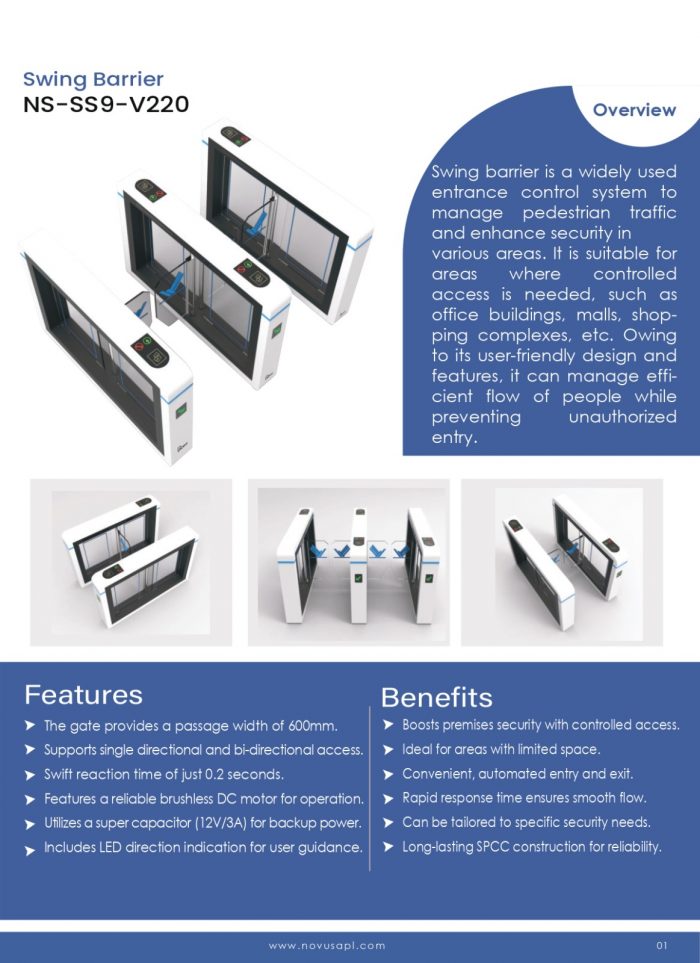 Swing Barrier Entrance Management System