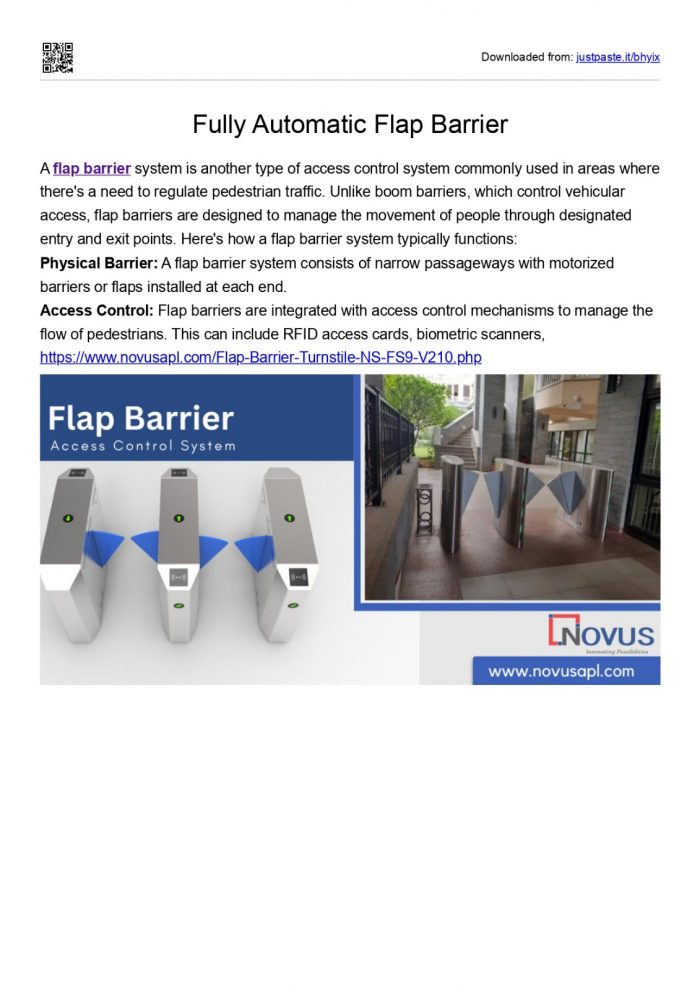 Fully Automatic Flap Barrier