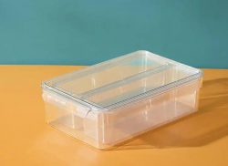 Transparent refrigerator storage box with lid