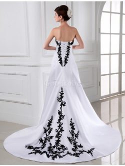 Robe de mariée longue de bustier a-ligne de princesse de traîne mi-longue – GoodRobe