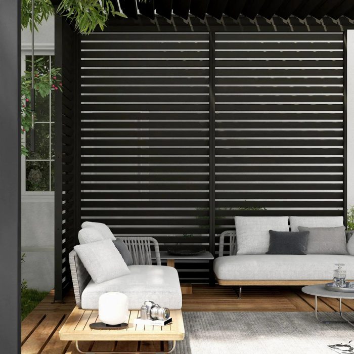 MIRADOR ACCESSORY – SHUTTER WALL CHARCOAL PERGOLA