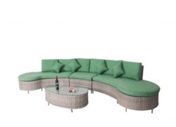 4-Piece Green Patio Rattan Sofa Set