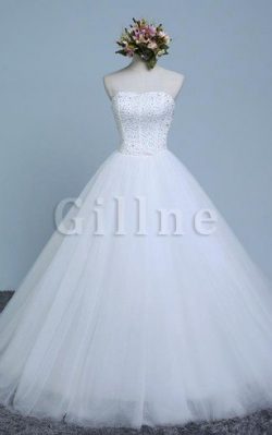 Abito da Sposa Allacciato Ball Gown in Pizzo Senza Maniche in Organza – Gillne.it